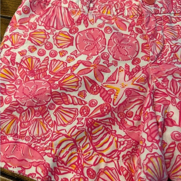 Lilly Pulitzer 2012 Callahan Lily Loves Hawaii Hotty Pink Orange Shell Shorts 4 - Picture 2 of 9